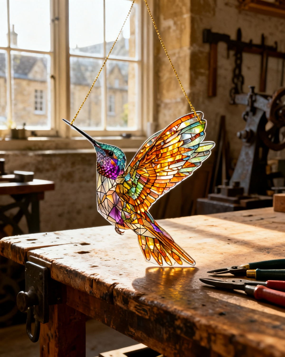 Prismatic Hummingbird — Petra's hand-cut Roman-diatreta cage-cup design from Stamford Georgian workshop