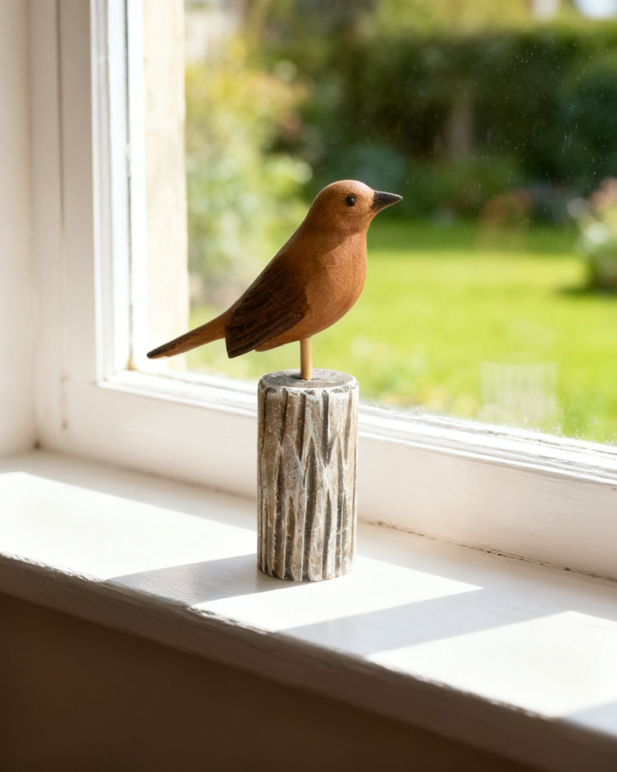 Hand-Carved Wooden Bird (Natural)